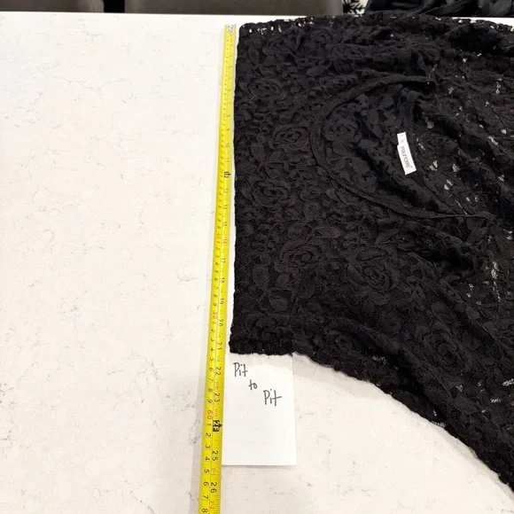 Maurices Floral Lace Blouse Womens Sz 1 Black Long Sleeve Semi-Sheer Whimsigoth - Picture 13 of 13